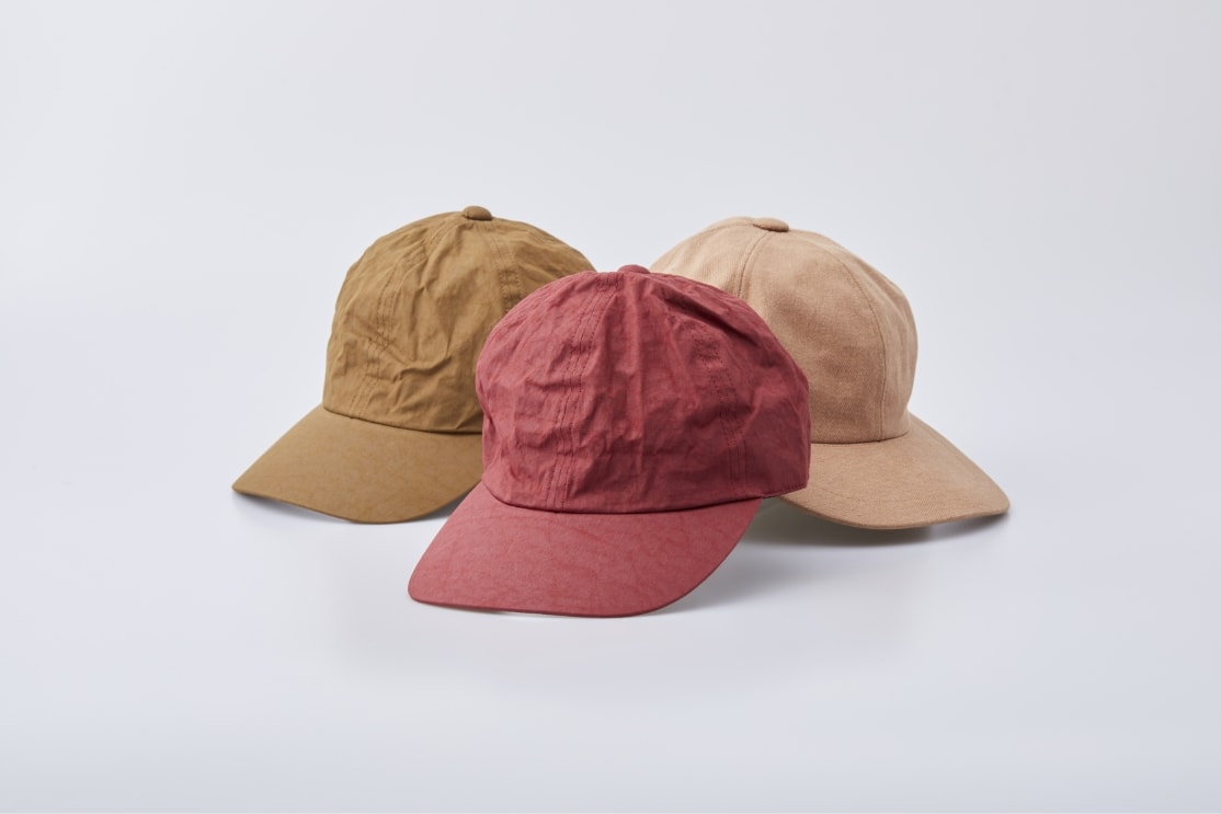 柿渋染めの帽子